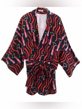 Rare Valentino Garavani Lipstick Print Top Wrap